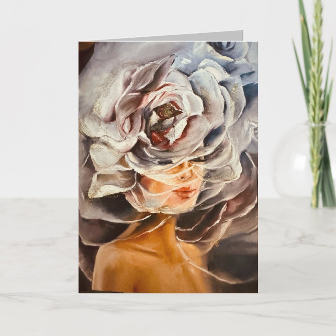(PLAIN) Rose painting greeting cards