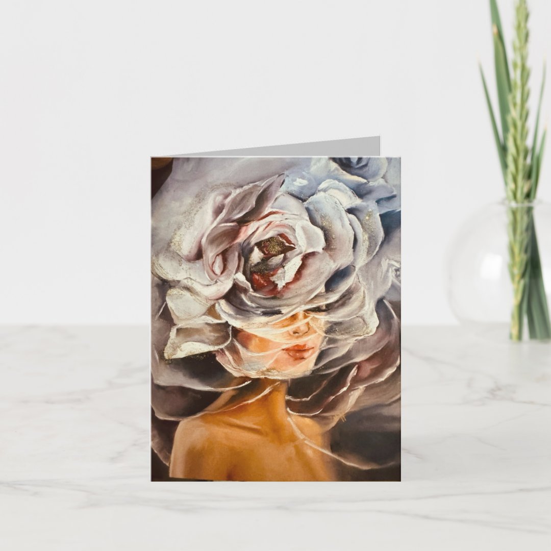 (PLAIN) Rose painting greeting cards