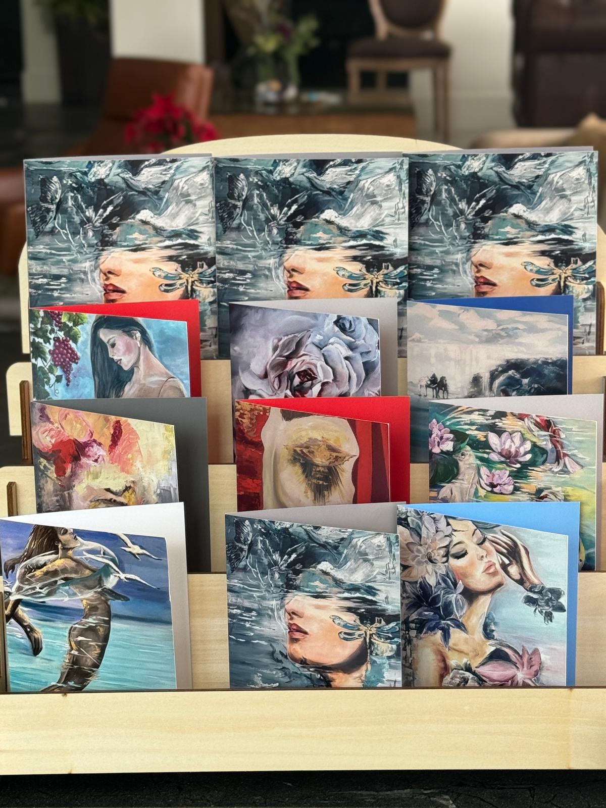 (HANDCRAFTED) Diva painting greeting cards