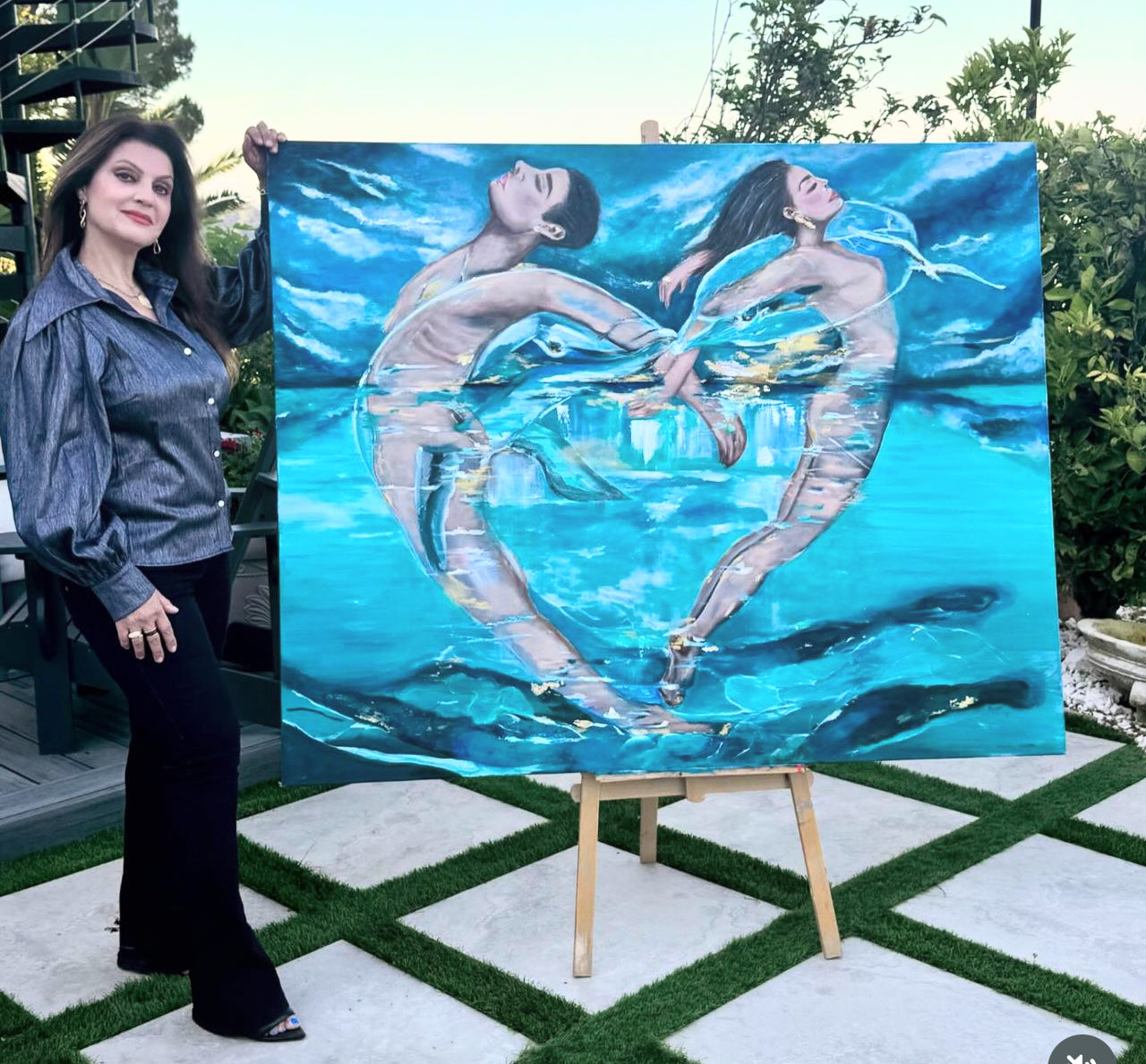 Oceanic Embrace Oil Painting (REPRINT) | Mojgan Vahdati - Nia | Mojarts