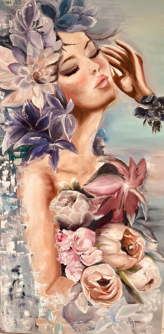 Blossom Elegance Oil Painting (Reprint) | Mojgan Vahdati - Nia | Mojarts