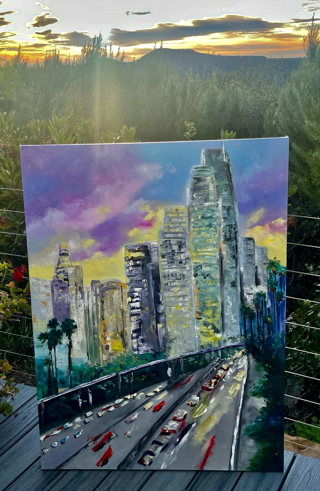 Downtown Los Angeles Oil Painting (REPRINT) | Mojgan Vahdati - Nia | Mojarts