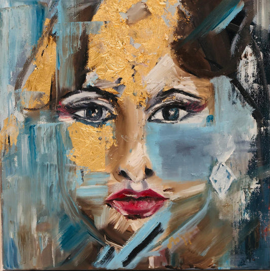 Golden gaze  Oil Painting (REPRINT) | Mojgan Vahdati - Nia | Mojarts