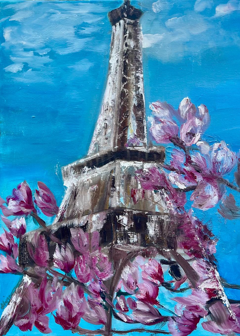 Abstract Eiffel Tower Oil Painting (REPRINT) | Mojgan Vahdati - Nia | Mojarts