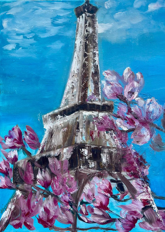 Abstract Eiffel Tower Oil Painting (REPRINT) | Mojgan Vahdati - Nia | Mojarts